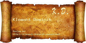 Klement Dominik névjegykártya