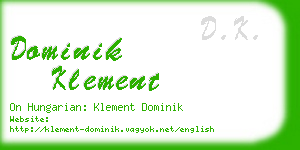 dominik klement business card